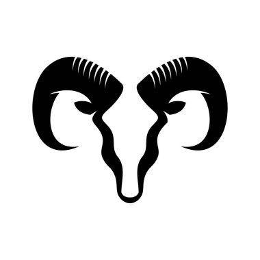 Koç başı logosunun siyah beyaz vektörü