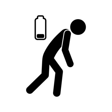 Yorgun adam ikonu. vektör illüstrasyonu