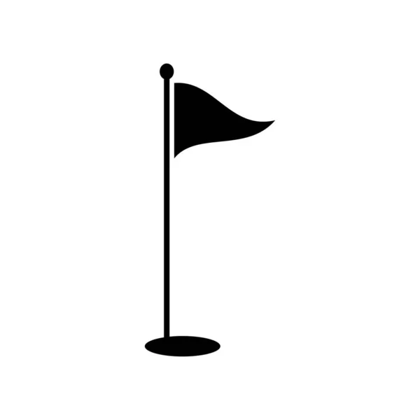 Flaggikon Golf Sport Symbol Platt Design Stil — Stock vektor