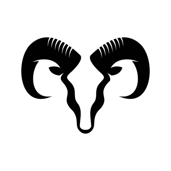 Векторное Черно Белое Изображение Логотипа Барана — стоковый вектор