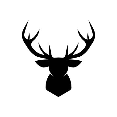 geyik başlı siluet ikon vektör illüstrasyon tasarımı