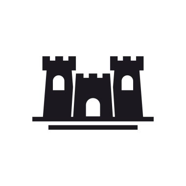 kale simgesi vektörü web ve mobil uygulama tasarımınız için beyaz arkaplanda izole edildi, kale logosu kavramı