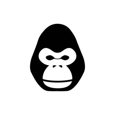 goril baş ikon vektör illüstrasyonu