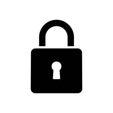 Asma kilit simgesi. Güvenlik sistemi sembolü. vektör illüstrasyonu