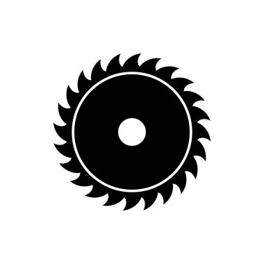 Testere ikonu. siyah ve beyaz resimleme.