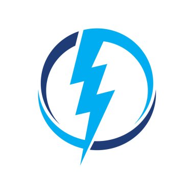 şimşek yıldırımı logosu vektör simgesi çizimi tasarımı