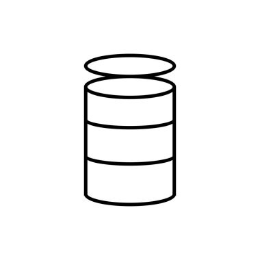 teneke kutu ikon vektörü. İnce çizgi işareti. izole edilmiş sınır sembolü çizimi