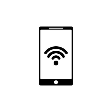 Kablosuz ağ ikonlu akıllı telefon. vektör illüstrasyonu