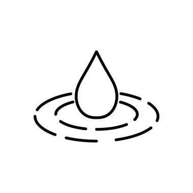 Su damlası ikon vektörü. İnce çizgi işareti. izole edilmiş sınır sembolü çizimi