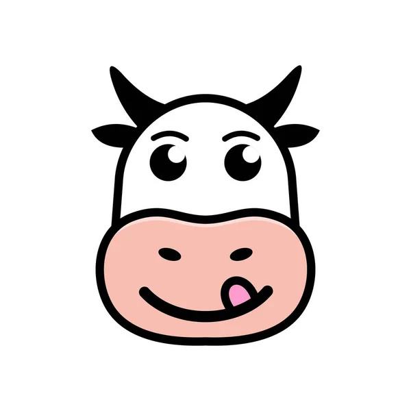 Desenho Bonito Desenho Animado Vaca Vetor Ilustração —  Vetores de Stock