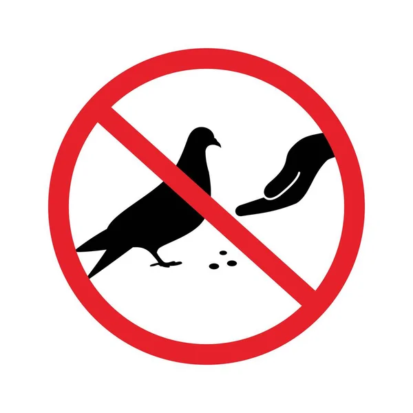 Vögel Nicht Mit Vektorzeichen Füttern — Stockvektor