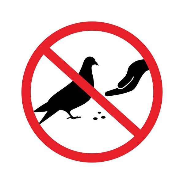 Do not feed birds vector sign