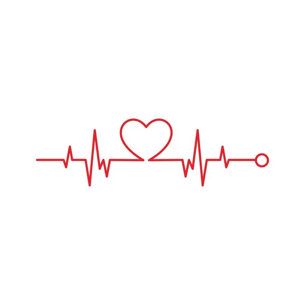 Heart Beat Pulse Icon Heartbeat Cardiogram Symbol Flat Style Vector — Stock Vector