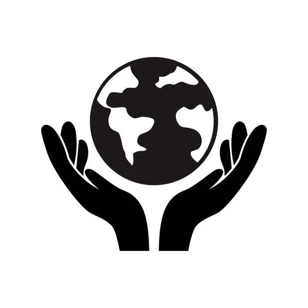 Hände Halten Erde Planeten Vektor Illustration — Stockvektor