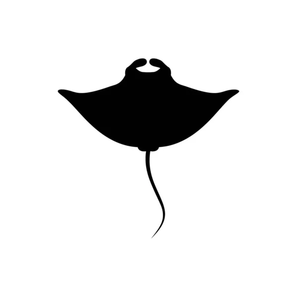 Logo Silhouette Manta Ray Noir — Image vectorielle