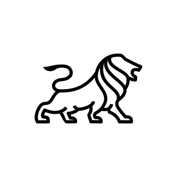 Contour Lion Vecteur Logo — Image vectorielle