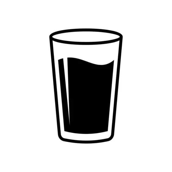 水のアイコンのガラス ウェブ用ドリンク ベクトル アイコンの概略図 — ストックベクタ