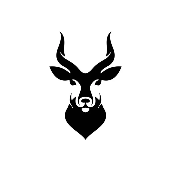Antelope Head Silhouette Vector Illustration — Stock Vector
