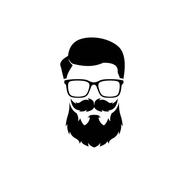 Hipster Man Beard Mustache Vector Illustration — Stock Vector