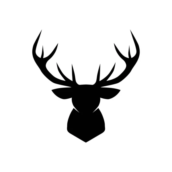 Deer Head Silhouette Icon Vector Illustration Design — Vector de stock