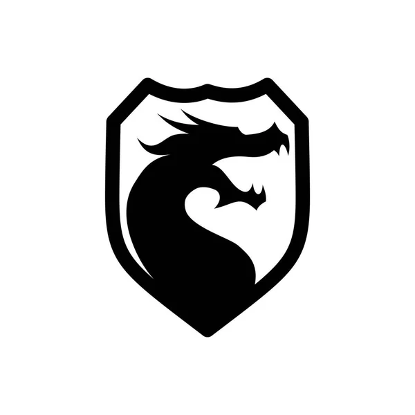 Dragon Bouclier Logo Conception Vectoriel Modèle — Image vectorielle