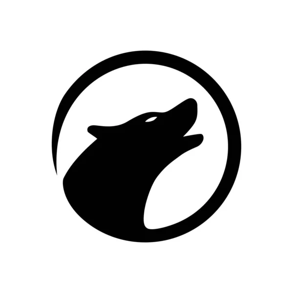 Logo Lupo Nero Illustrazione Vettoriale — Vettoriale Stock