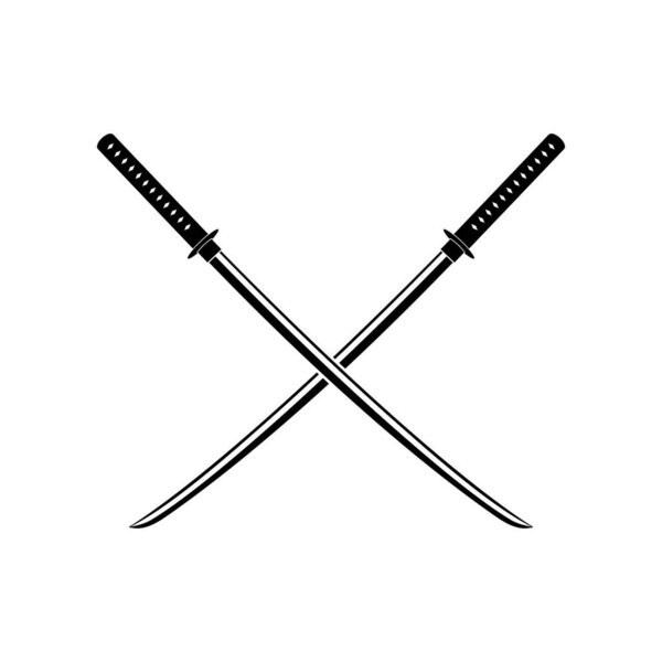 Crossed Samurai Swords vector