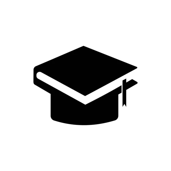 卒業キャップアイコン ウェブ用の帽子のベクトルアイコンの概略図 — ストックベクタ