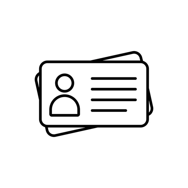 Idカードアイコンベクトルは白い背景に隔離され透明なサイン線とストロークの要素を線形で識別 — ストックベクタ