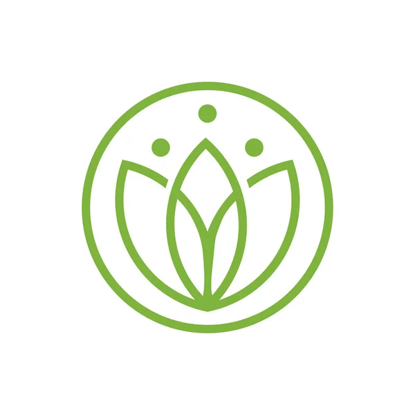 Lotus Yaprağı Logo Şablonu Vektör Resimleme Tasarımı — Stok Vektör