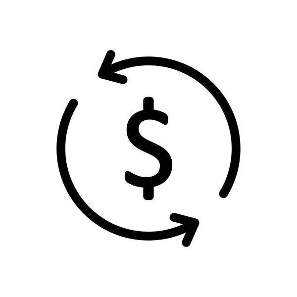 Dollar Vector Thin Line Icon — Stock Vector
