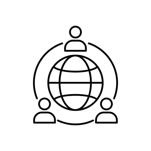 Illustration Vectorielle Icône Réseau Mondial — Image vectorielle