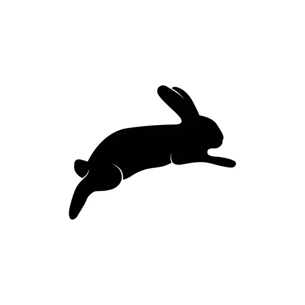 Rabbit Icon Black White Illustration — Stock Vector