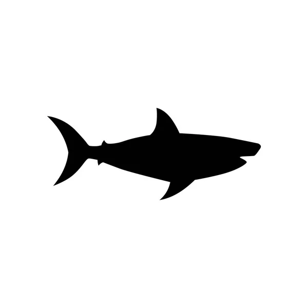 Ícone Tubarão Ilustração Plana Ícones Vetor Peixe Para Web — Vetor de Stock