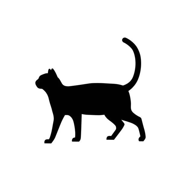 Kedi Ikonu Siyah Beyaz Resimleme — Stok Vektör