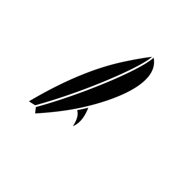 Schwarzes Surfbrett Symbol Auf Weißem Hintergrund — Stockvektor