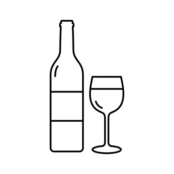 Icône Bouteille Vin Illustration Contour Verre Icônes Vectorielles Bière Pour — Image vectorielle