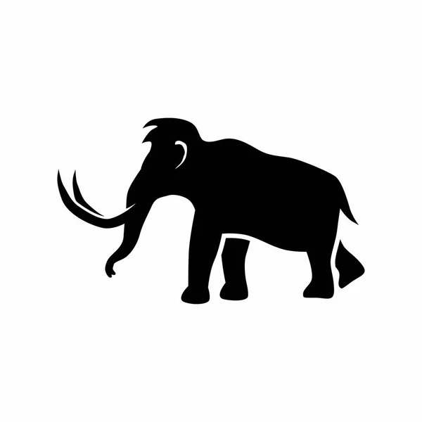 Czarny Mamut Wektor Logo — Wektor stockowy
