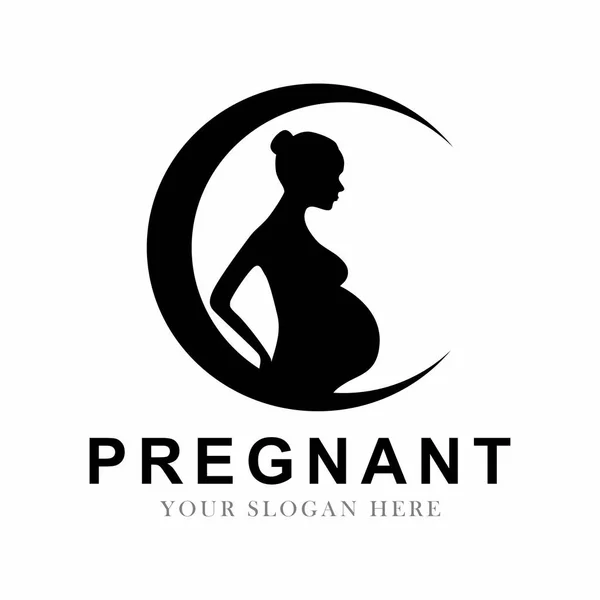 Έγκυος Γυναίκα Λογότυπο Σχεδιασμό Διάνυσμα Πρότυπο — Διανυσματικό Αρχείο