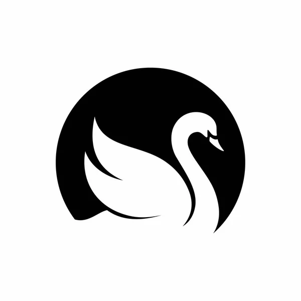 Swan Logo Design Vector Template — Stok Vektör