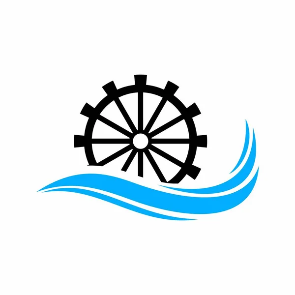 Water Mill Abstract Logo Vector — Stock Vector