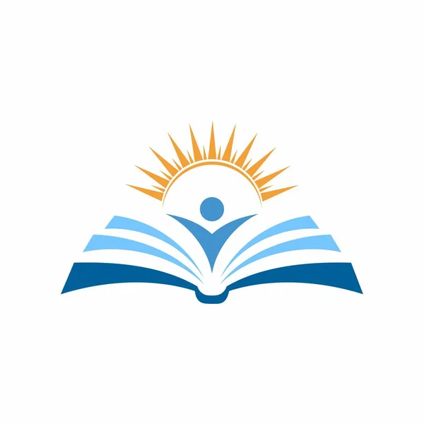 Education Logo Design Template Book Nature Theme Vector — Stock Vector