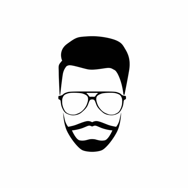Хіпстерський Чоловік Бородою Окулярами Значком Вусів Векторна Ілюстрація — стоковий вектор