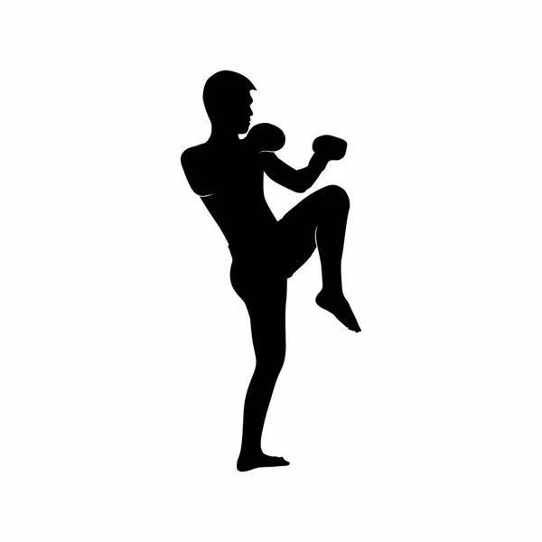 ボクシングのベクトルシルエット武道とフィットネスのコンセプト — ストックベクタ