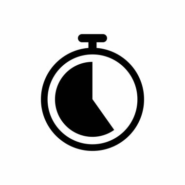 Kronometre glyph siyah simgesi 