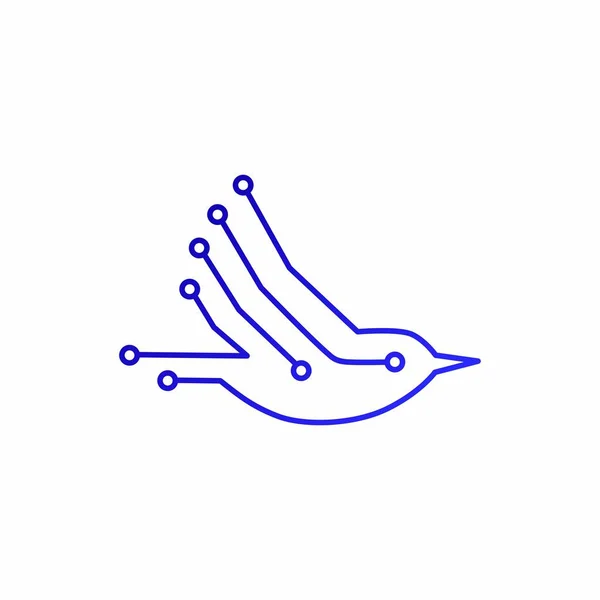 Ptačí Technovektorové Logo — Stockový vektor