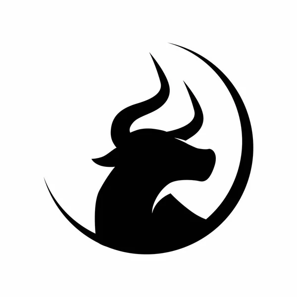 Logo Black Bull Head Vector - Stok Vektor