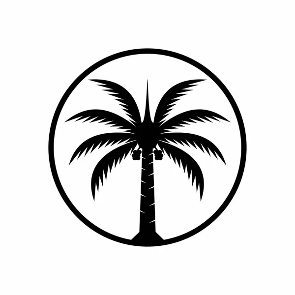 Ícone Silhueta Palmeira —  Vetores de Stock
