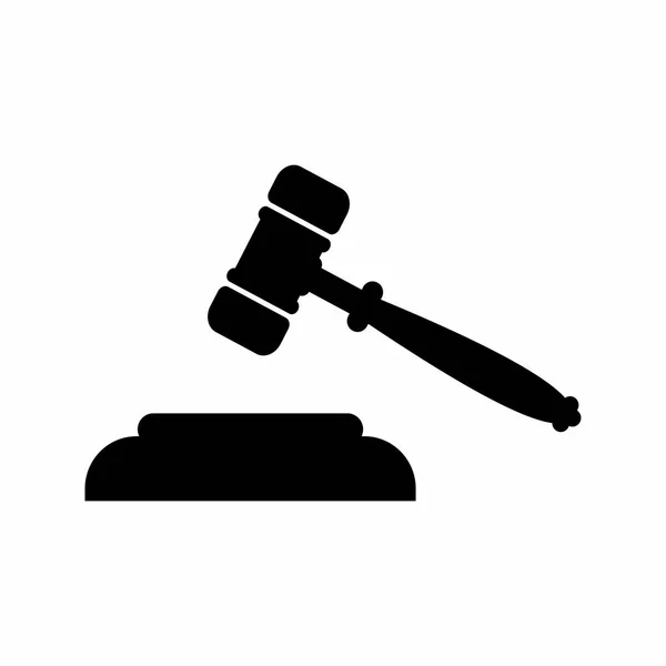 Hukuk Adaleti Tokmak Simgesi Sağlam Stil — Stok Vektör