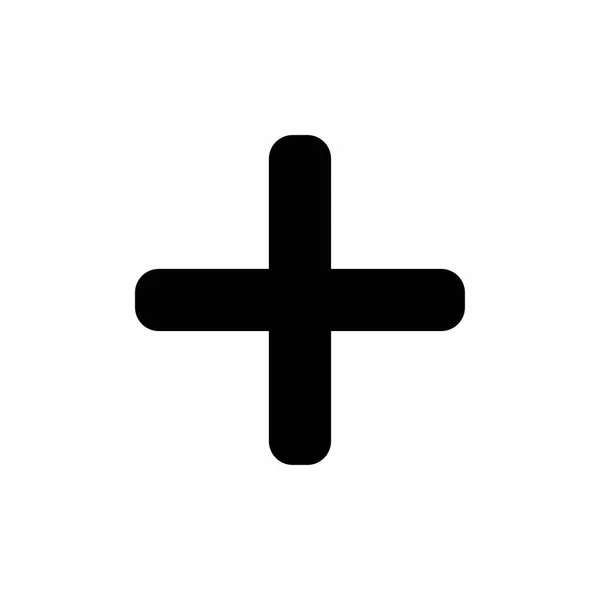 Плюс Значок Знака Плоский Дизайн Векторні Ілюстрації Ізольовані Білому Чорному — стоковий вектор